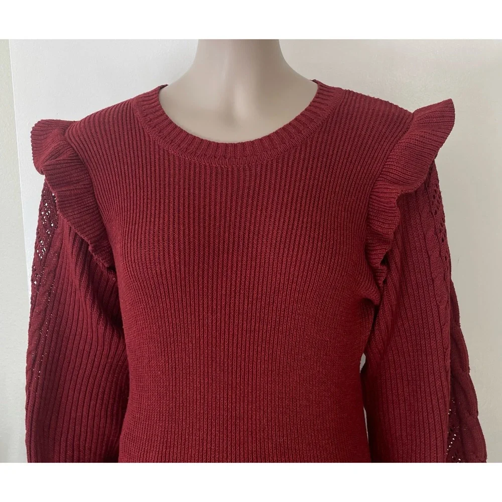 Jessica Simpson Maroon Gemma Knit Sweater